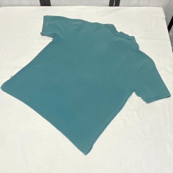 Red Macaw Trading Short Sleeve Rib Knit 3 Button Midweight Polo Shirt Green L - Picture 9 of 12